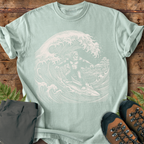 Bigfoot Surfing Wave T-shirt