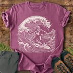 Bigfoot Surfing Wave T-shirt