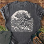 Bigfoot Surfing Wave T-shirt