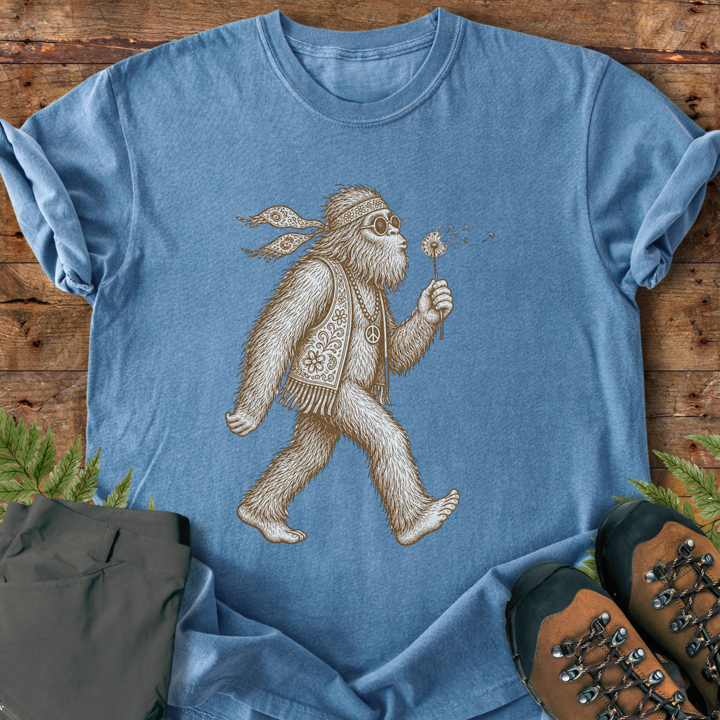 Hippie Bigfoot Dandelion T-Shirt
