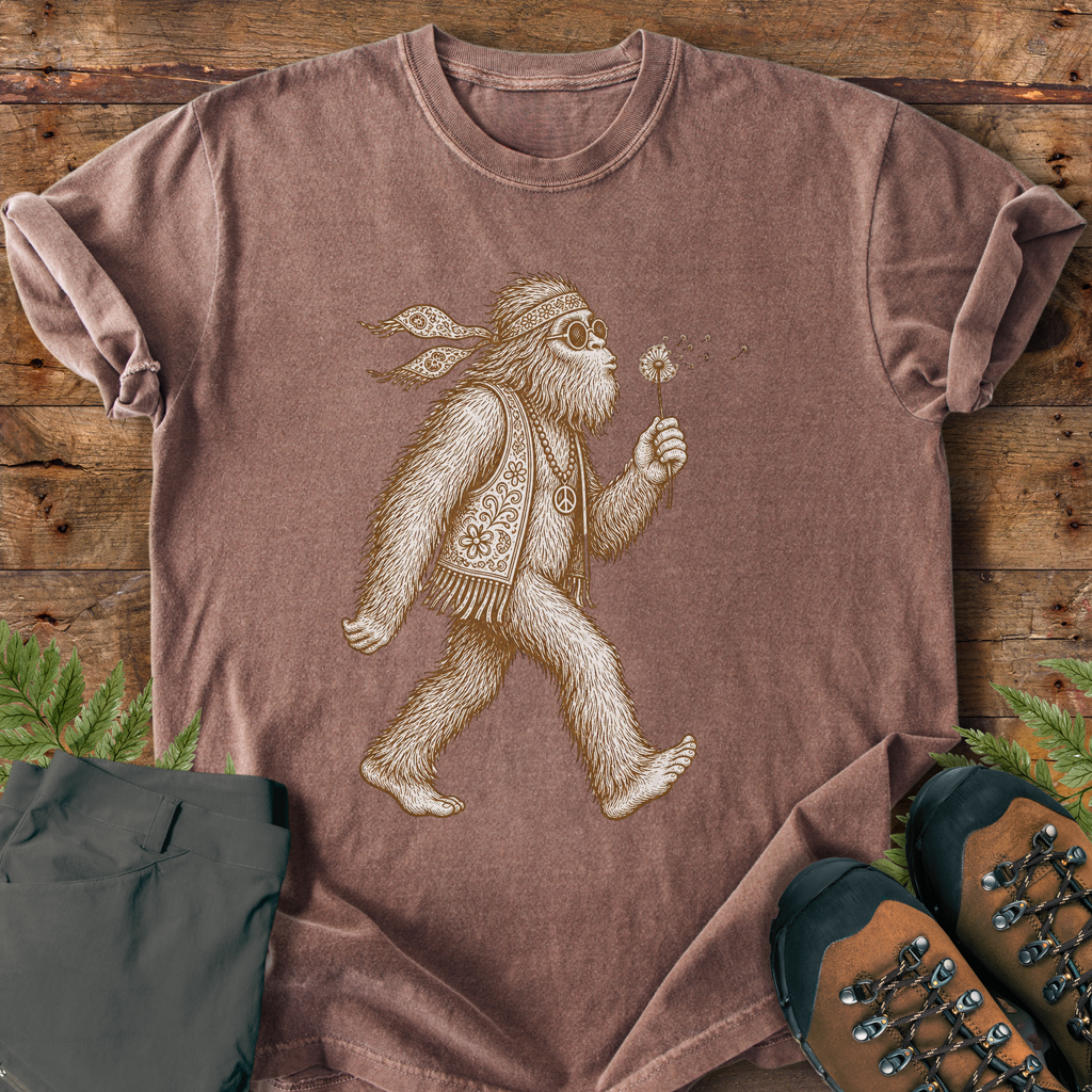 Hippie Bigfoot Dandelion T-Shirt