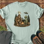 Bigfoot Alien Camping T-Shirt