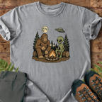 Bigfoot Alien Camping T-Shirt