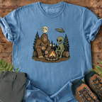 Bigfoot Alien Camping T-Shirt