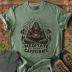 Bigfoot Meditate then Caffeinate T-Shirt