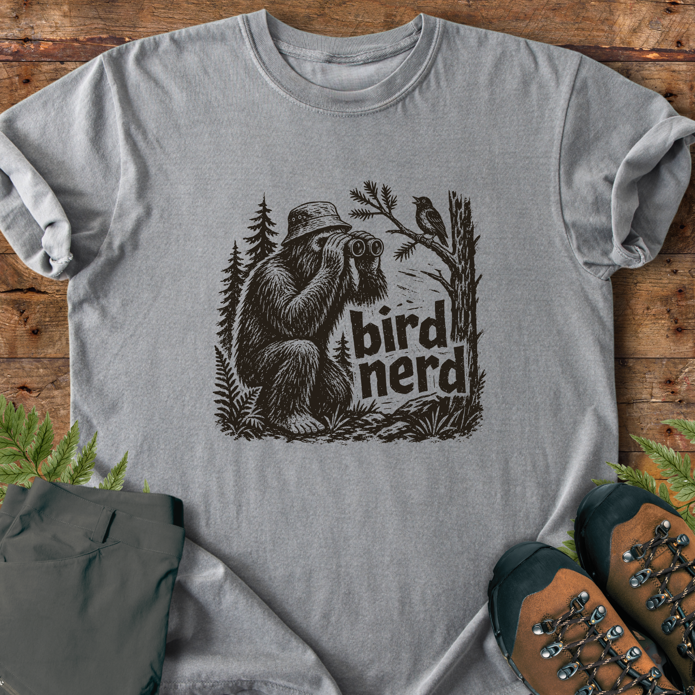 Bigfoot Bird Nerd T-Shirt